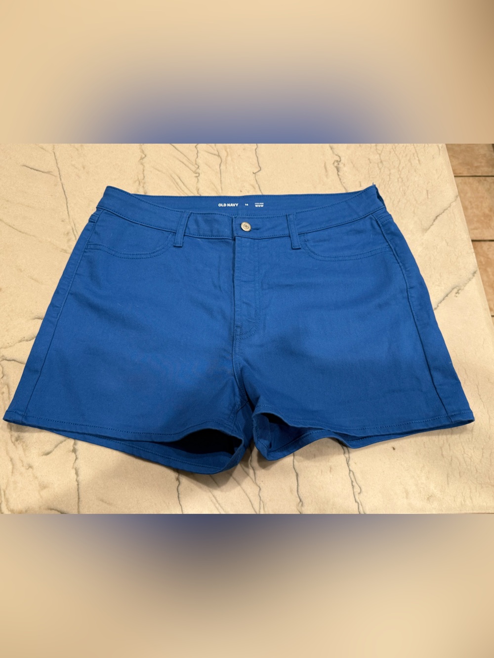 Old Navy High-Rise WOW Shorts Size 14 Sapphire Sky Blue NWOT - Picture 9 of 12